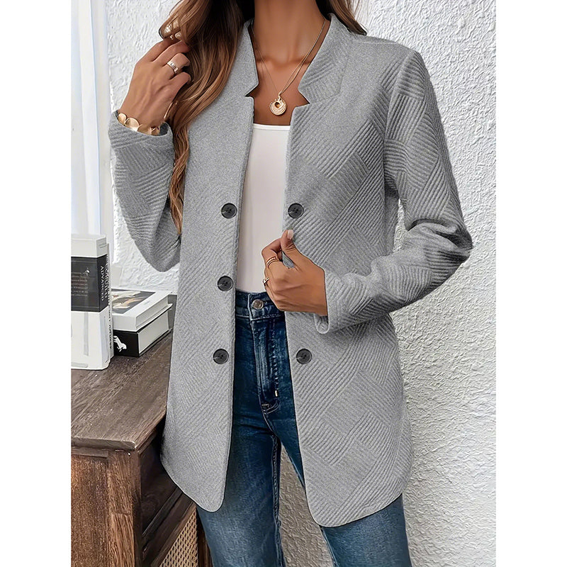 Aurelisse Long Sleeve Notch Collar Coat