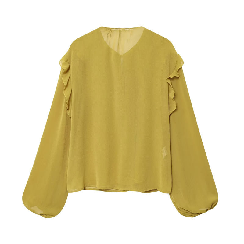 Ruffled Laminated Decorative Shirt