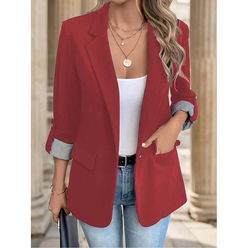 Melviera Chic Long Sleeve Suit Blazer