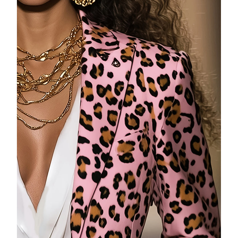 Velisse Leopard Statement Blazer Jacket