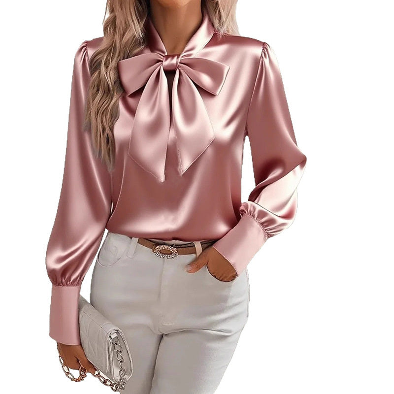 Velisse Bow Charm Satin Blouse
