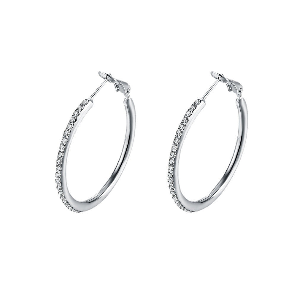 Velisse Sparkling Diamond-Look Hoop Earrings