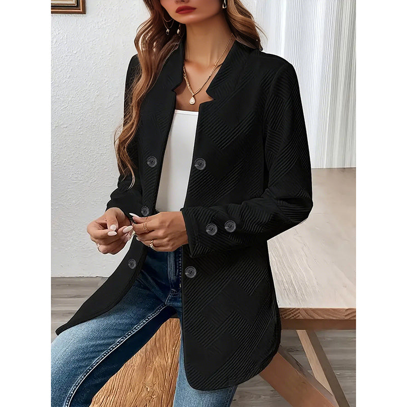 Aurelisse Long Sleeve Notch Collar Coat