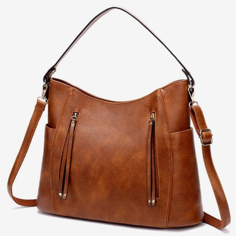 Timeless Chic Structured Leather Shoulder Bag