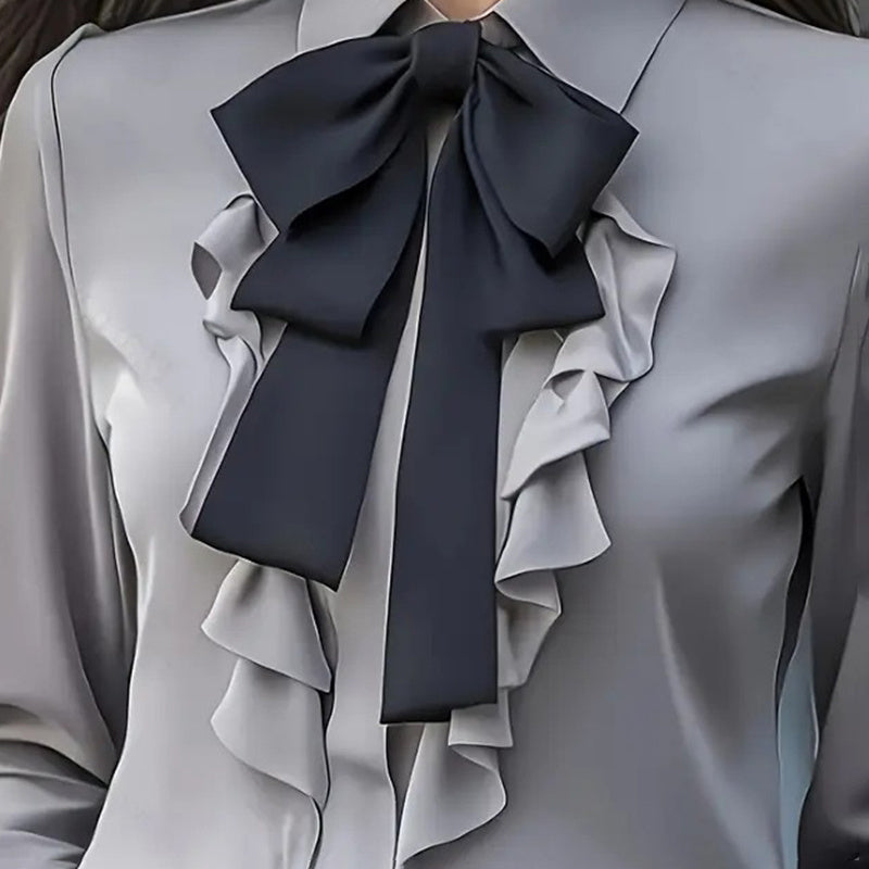 Eloraine Bow-Tie Ruffle Blouse