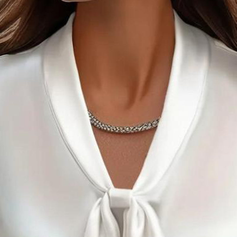 Lunavia Ribbon Grace Satin Blouse