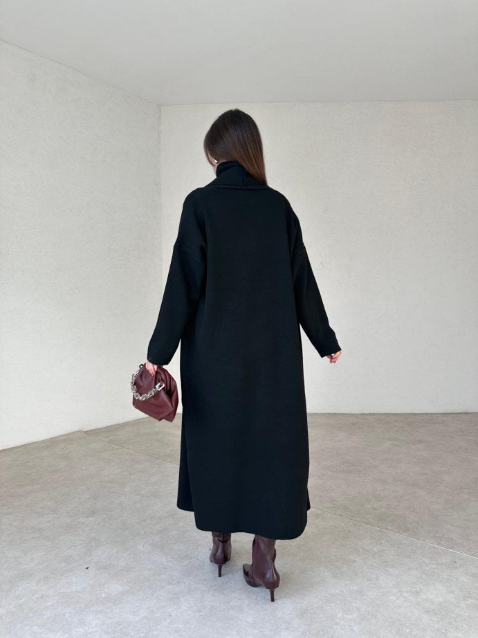 طقم تريكو أنيق نسائي مكون من قطعتين فستان بدون أكمام وكارديجان بأكمام طويلة TR-4