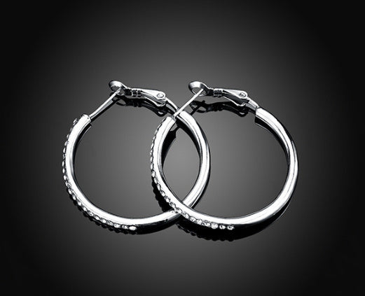 Velisse Sparkling Diamond-Look Hoop Earrings