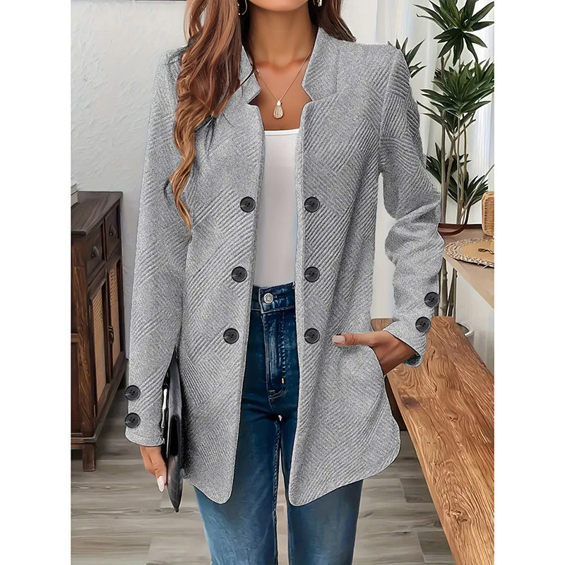 Aurelisse Long Sleeve Notch Collar Coat