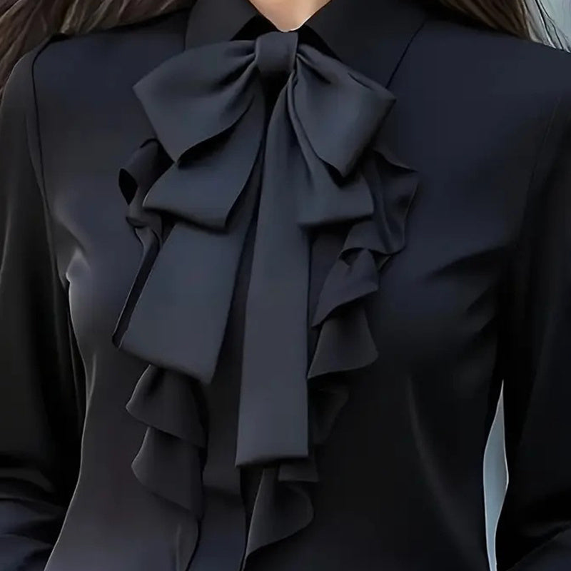 Eloraine Bow-Tie Ruffle Blouse