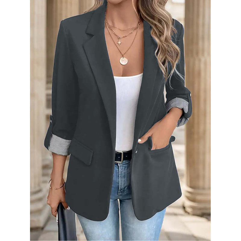 Melviera Chic Long Sleeve Suit Blazer