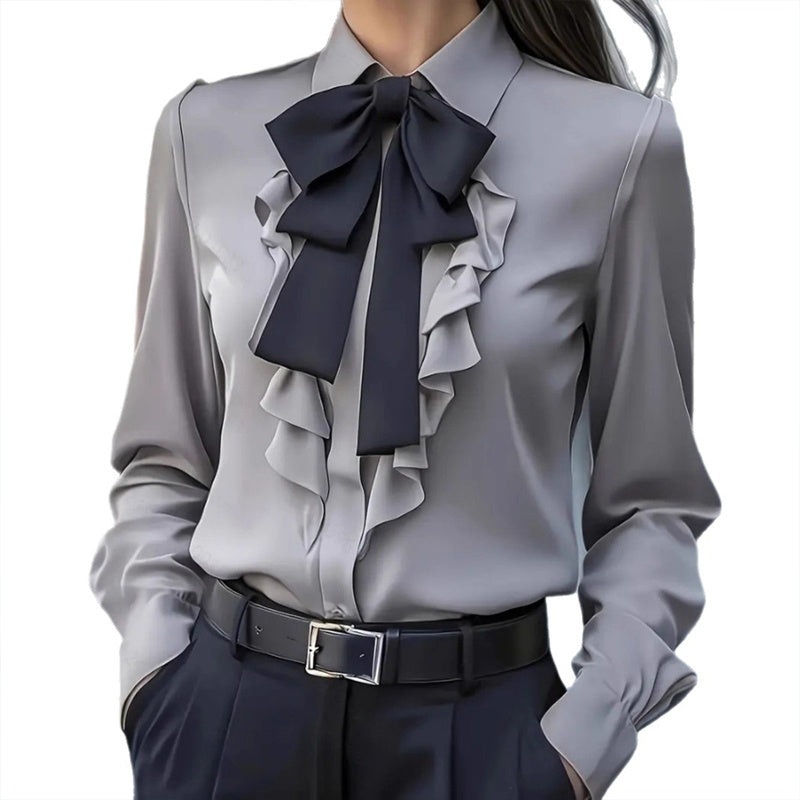 Eloraine Bow-Tie Ruffle Blouse