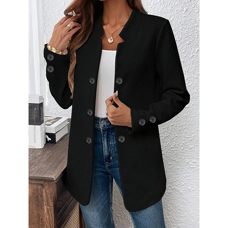 Aurelisse Long Sleeve Notch Collar Coat