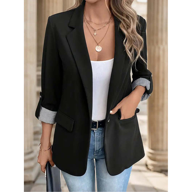 Melviera Chic Long Sleeve Suit Blazer