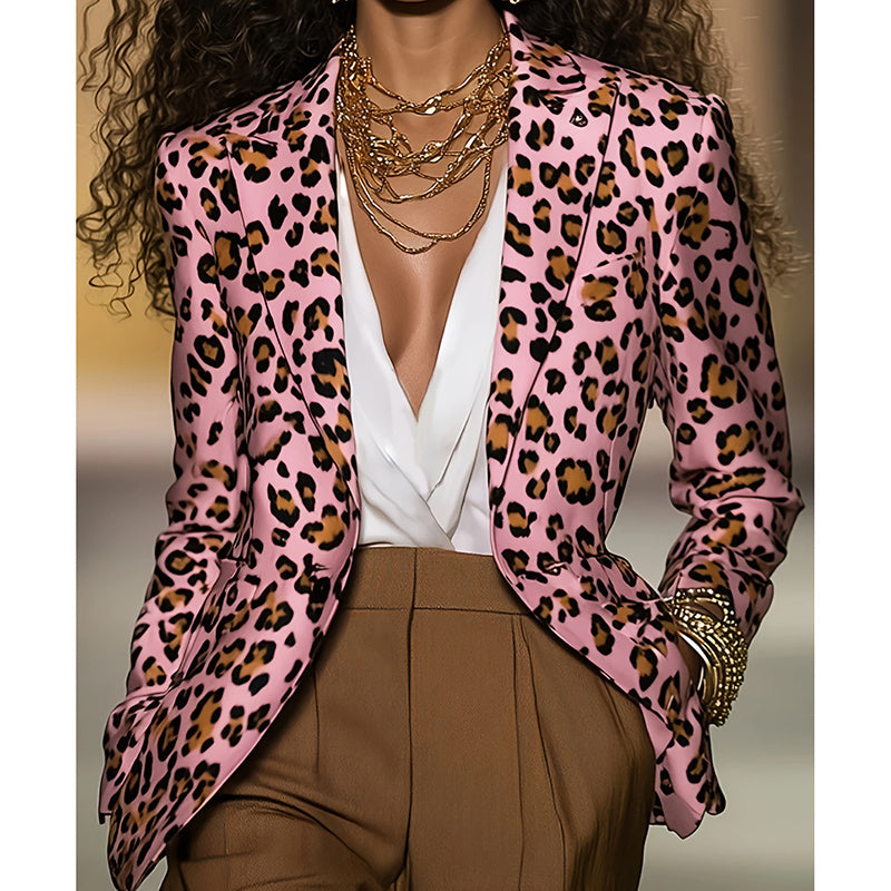 Velisse Leopard Statement Blazer Jacket
