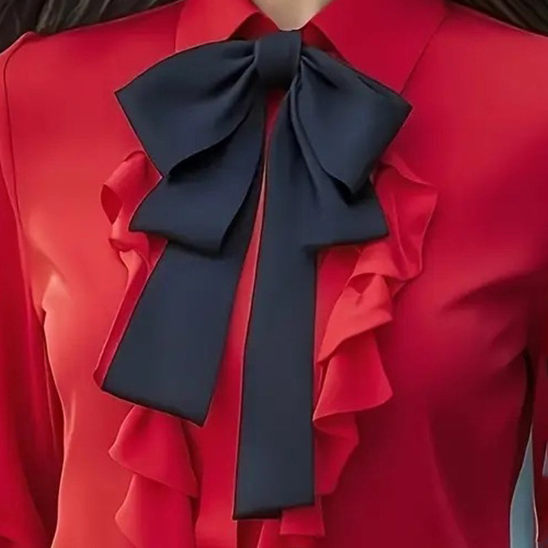 Eloraine Bow-Tie Ruffle Blouse