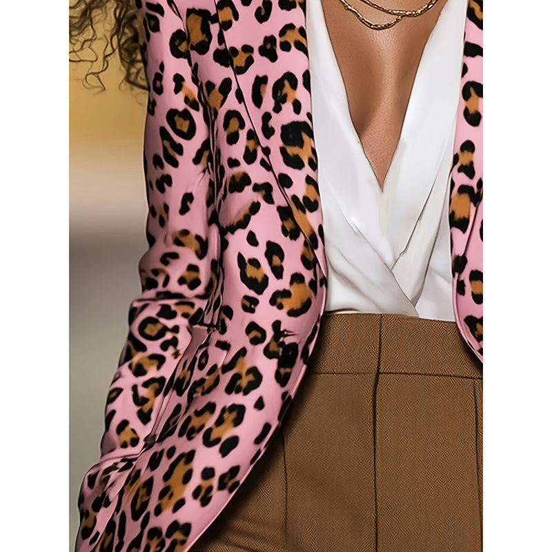Velisse Leopard Statement Blazer Jacket