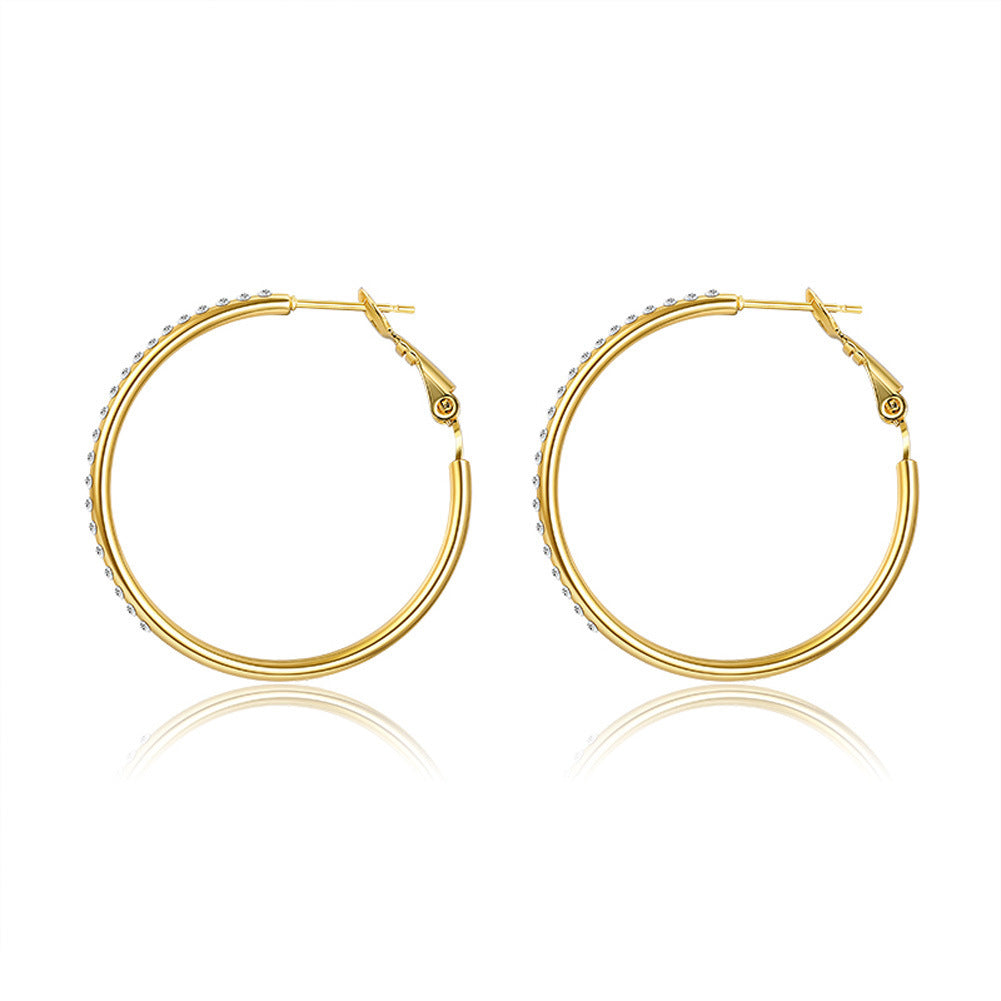 Velisse Sparkling Diamond-Look Hoop Earrings