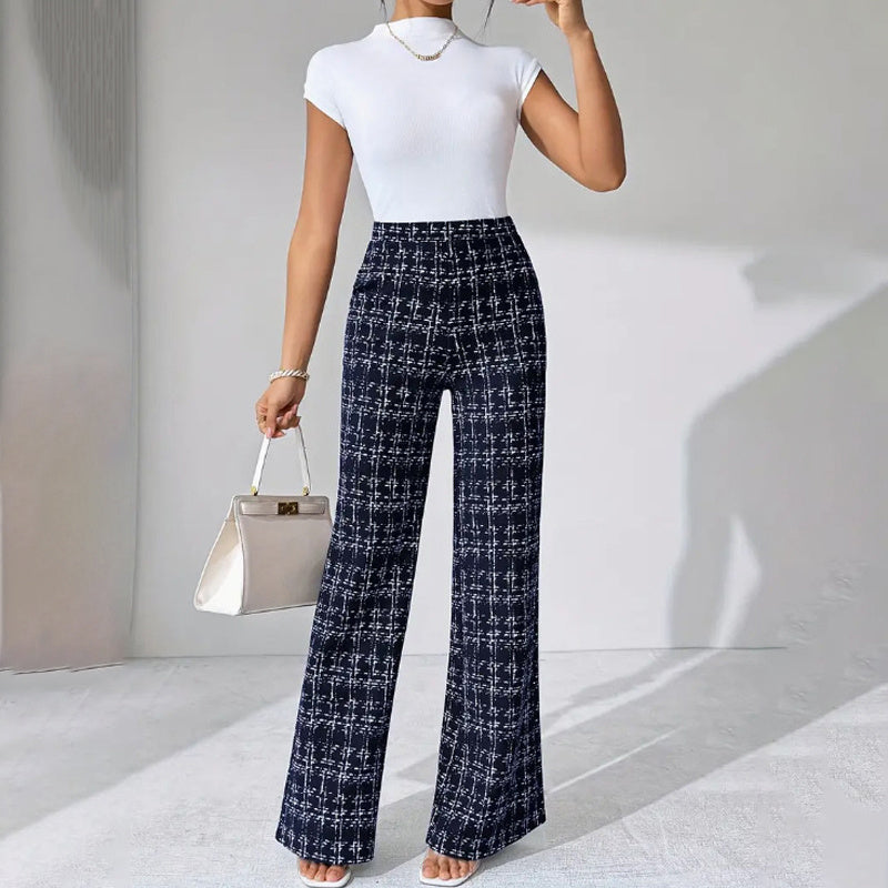 Isalene Tailored Check Casual Pants