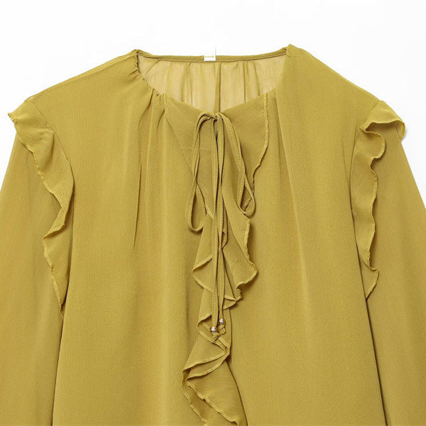 Ruffled Laminated Decorative Shirt