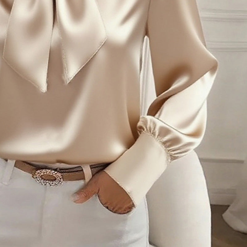 Velisse Bow Charm Satin Blouse