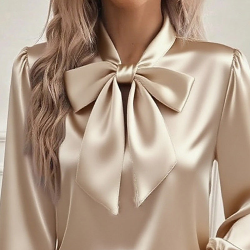 Velisse Bow Charm Satin Blouse
