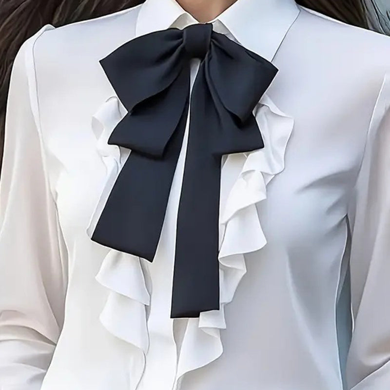 Eloraine Bow-Tie Ruffle Blouse