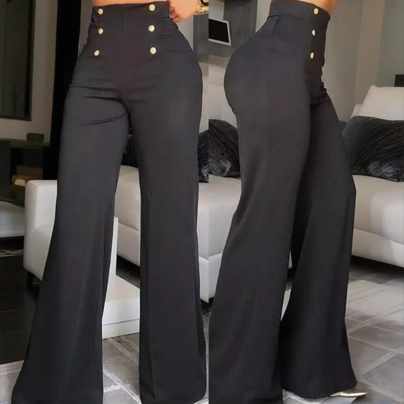 Melviera Elegant High-Waist Trousers